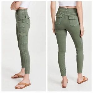 Spanx Moto Camo Green Utility Cargo Jegging Pants Stretch Sz LP Large Petite